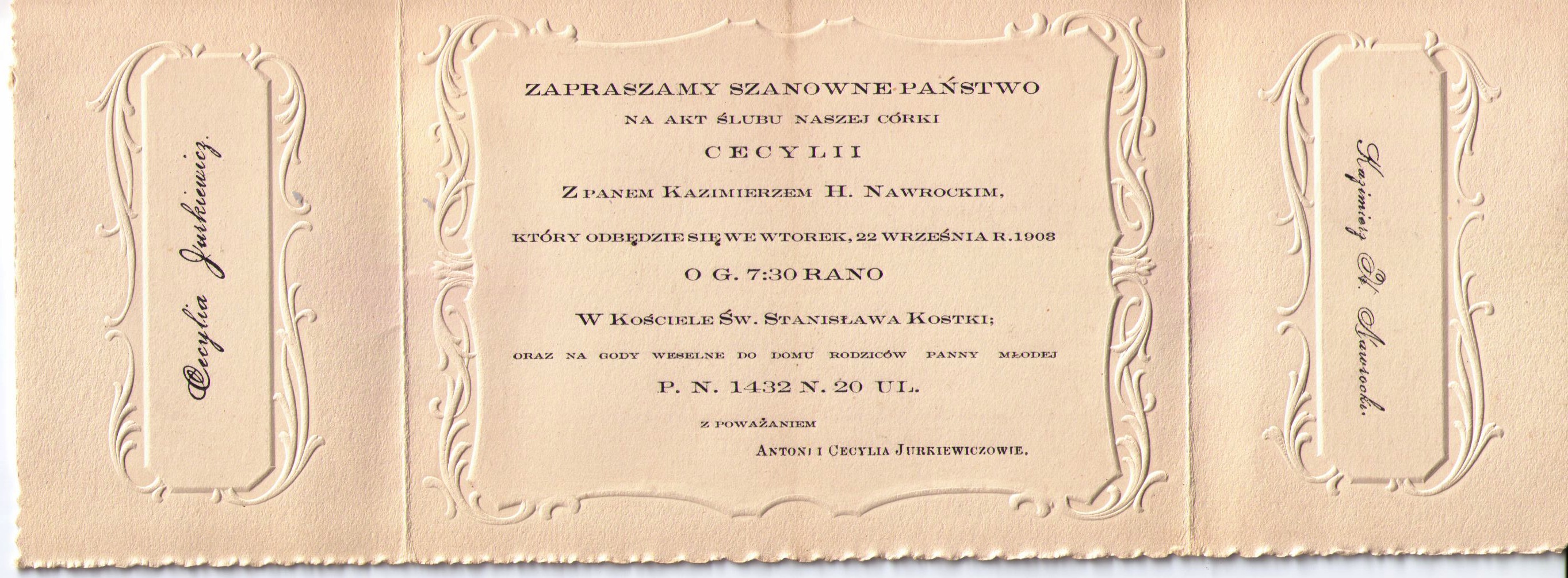 Wedding Invitation, inside